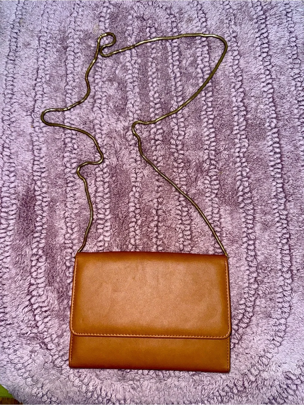 Forever 21 Classic Tan Crossbody Bag with Chain Strap